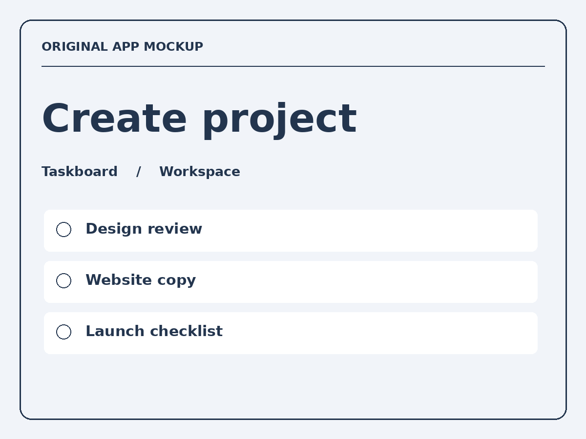 Original synthetic Original app mockup